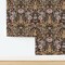 Rabbit Neutral Damask Red Floral Botanical Earth Tones Traditional Arts And Crafts Custom Pre-pasted Wallpaper by Spoonflower Pre-Pasted Wallpaper 2FT Wide